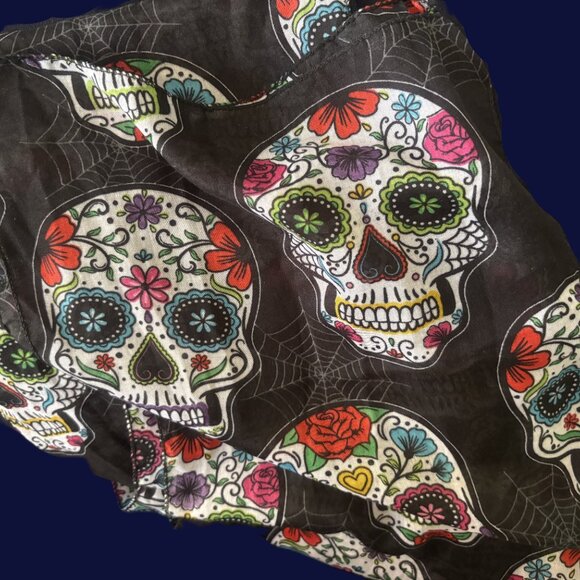 "Day of the Dead" Scarf "Día de los Muertos" Honoring those who have passed EUC - Picture 9 of 12